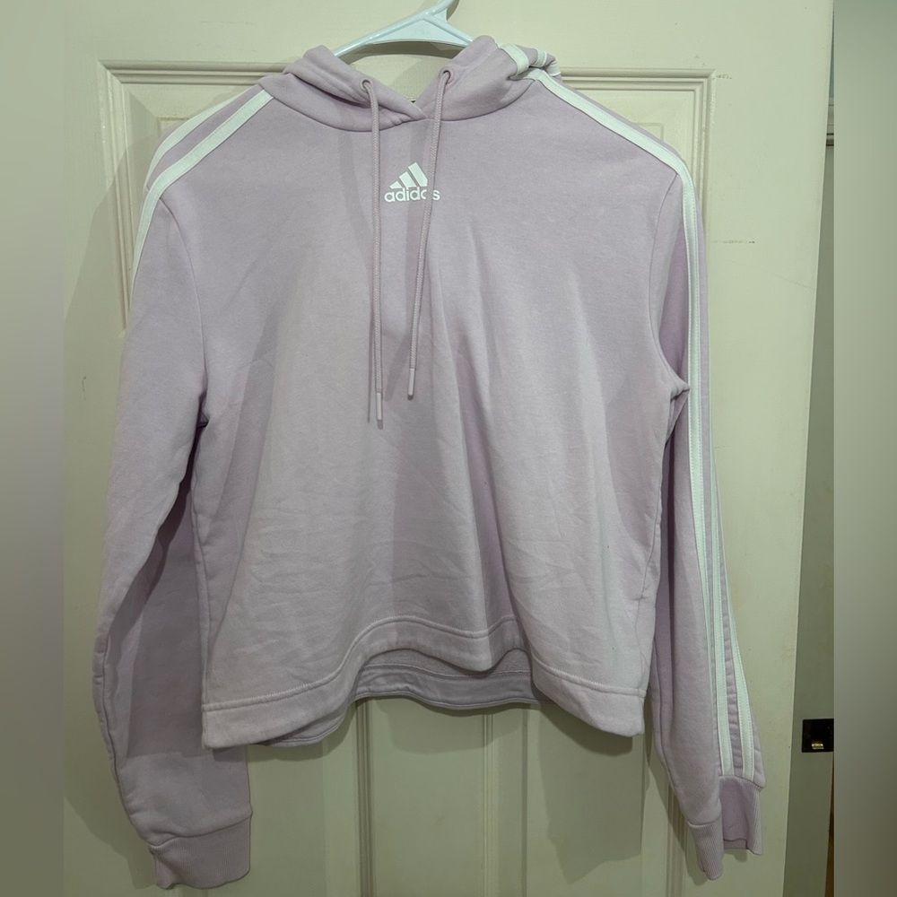Lilac adidas cropped hoodie